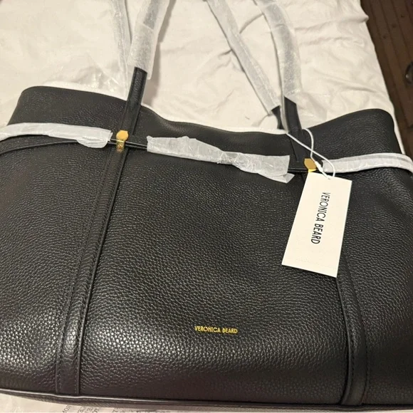 Veronica Beard Black Textured Handbag - Picture 1 of 10